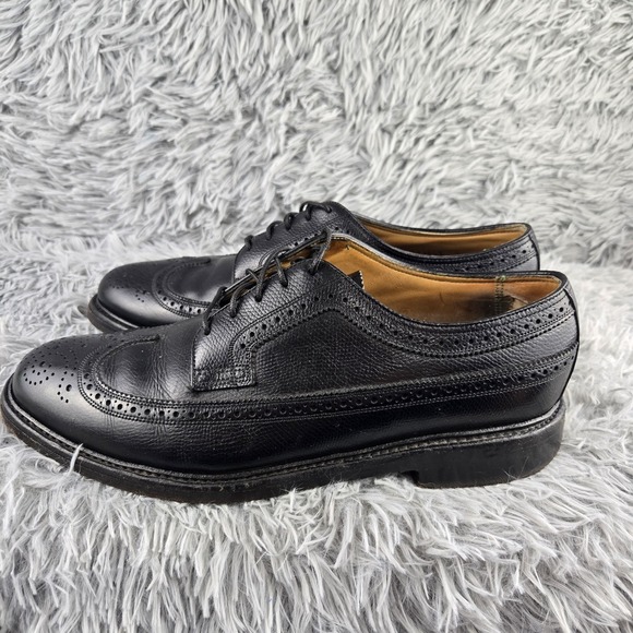 Florsheim 623843 Royal Imperial Mens 8 Black V Cleat Kenmoore Wingtip Dress Shoe - Picture 6 of 13